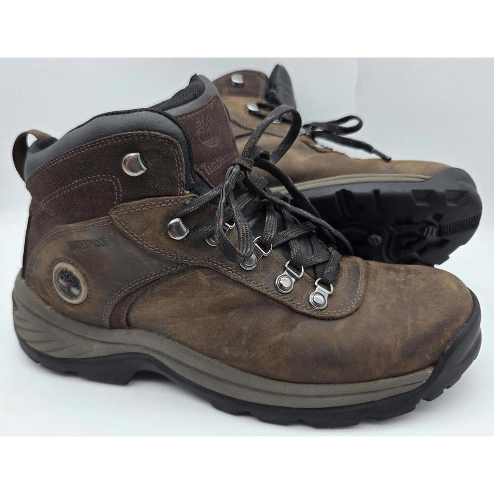 Timberland Flume Waterproof Hiking Work Boots 18128 Dark Brown Leather Men's 9